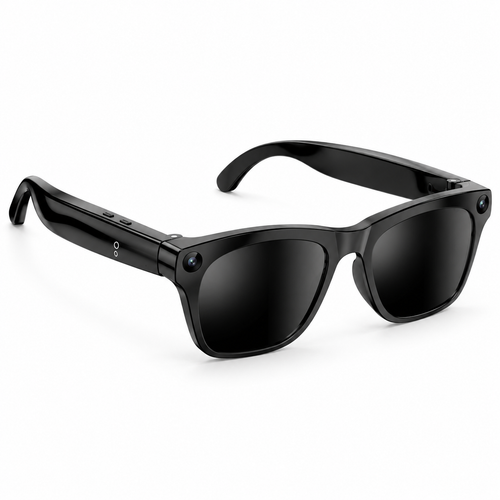 Gafas inteligentes Lentivo en color negro, con cámara en la montura